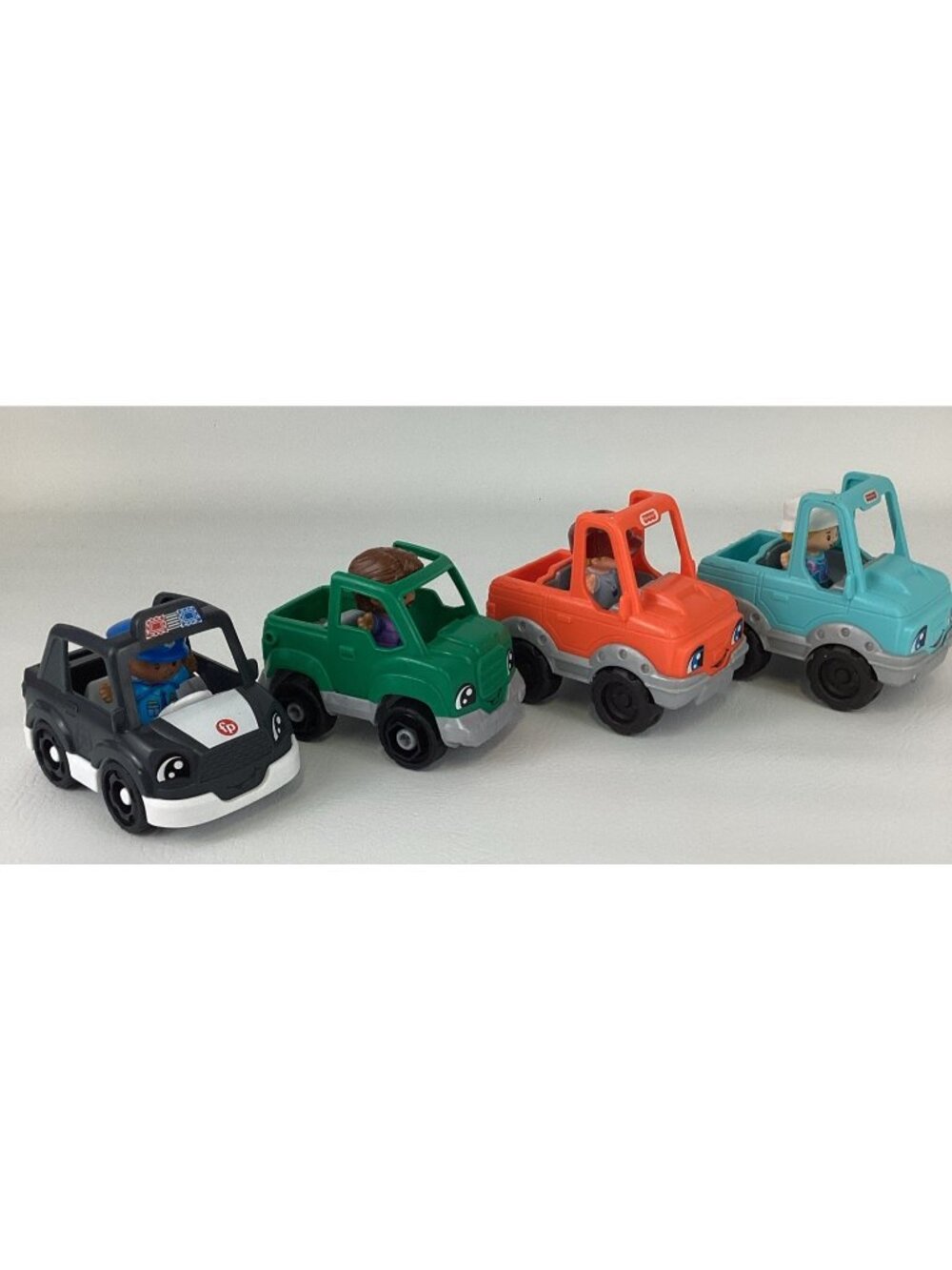 Fisher Price Little People Police Car Trucks Face Cars Lot of 4 Bundle Toys 2023
